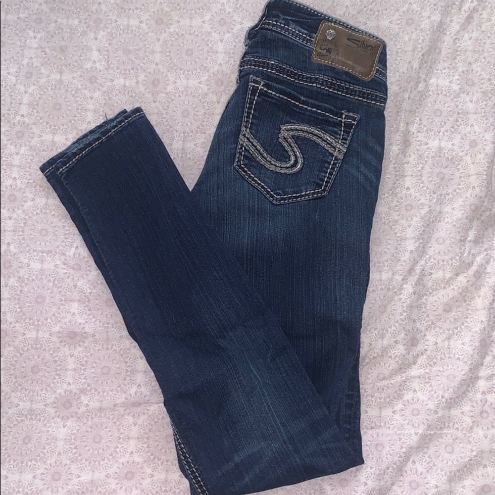 Silver skinny jeans